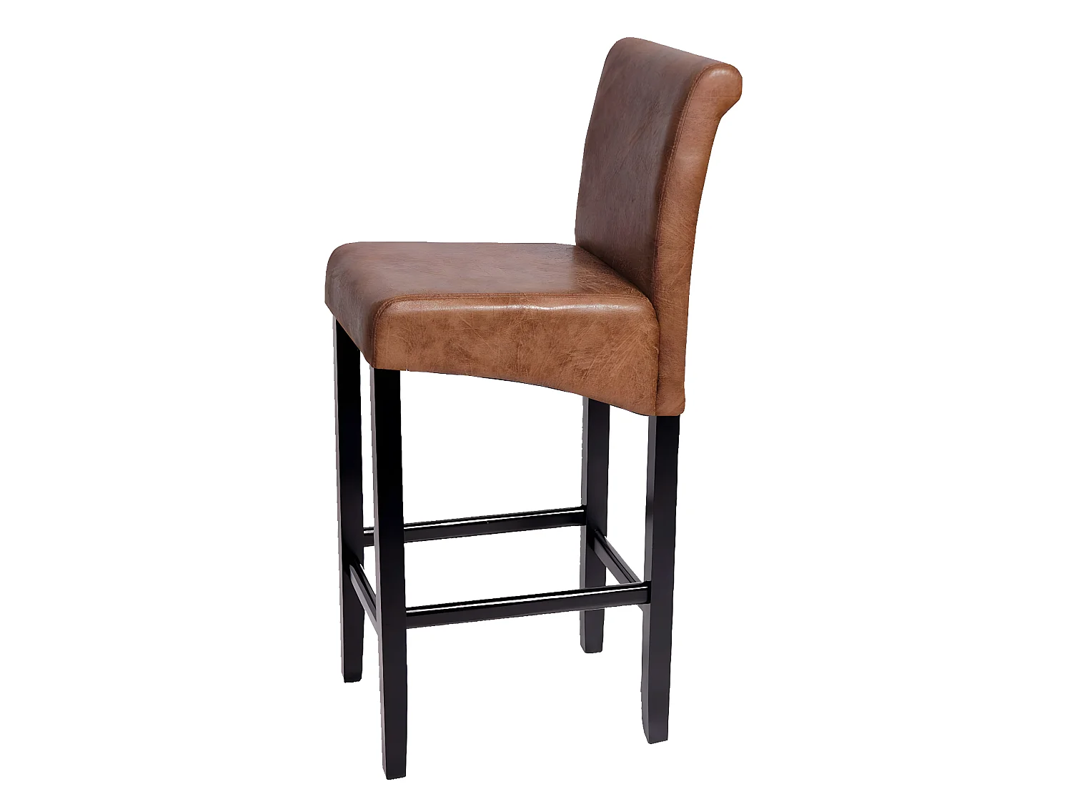 Tabouret de bar MCW-C33,  simli daim, pieds foncés, tissu/textile