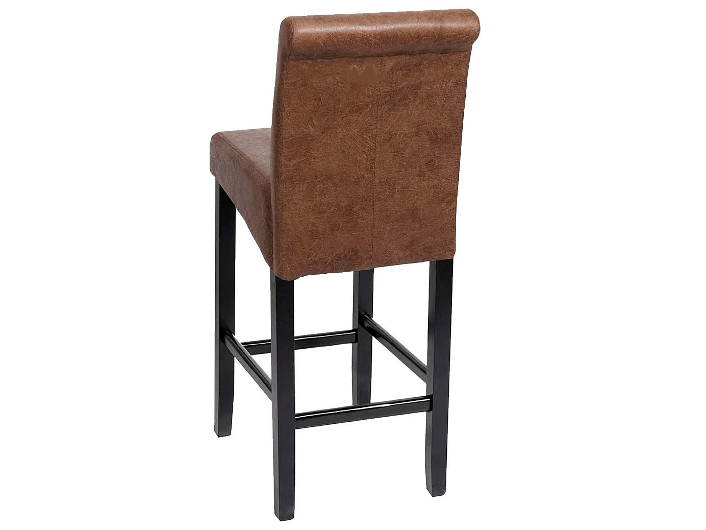 Tabouret de bar MCW-C33,  simli daim, pieds foncés, tissu/textile