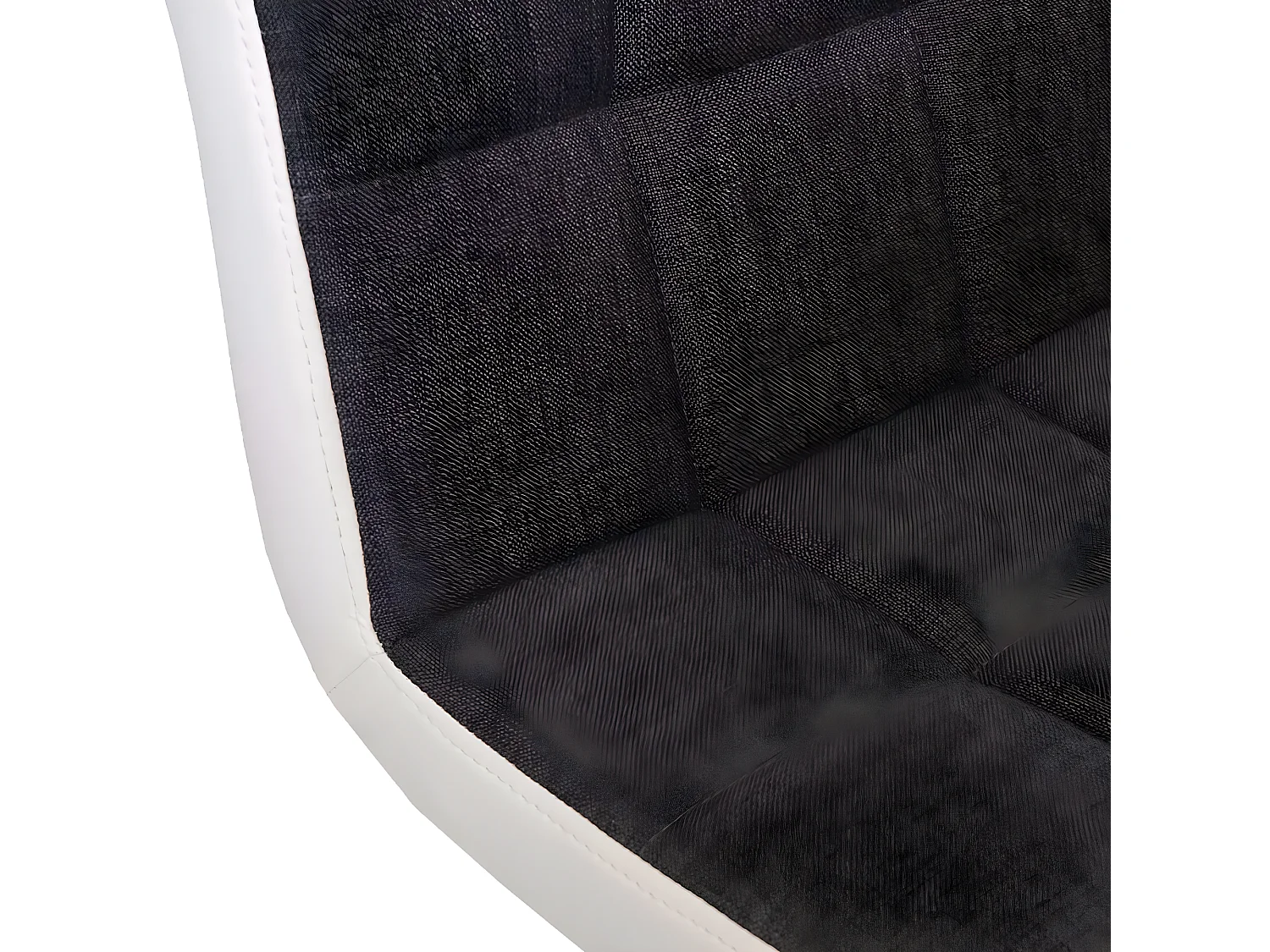 Barkruk MCW-G87 (set van 2),  stof/textiel donkergrijs + kunstleer wit, voet chroom