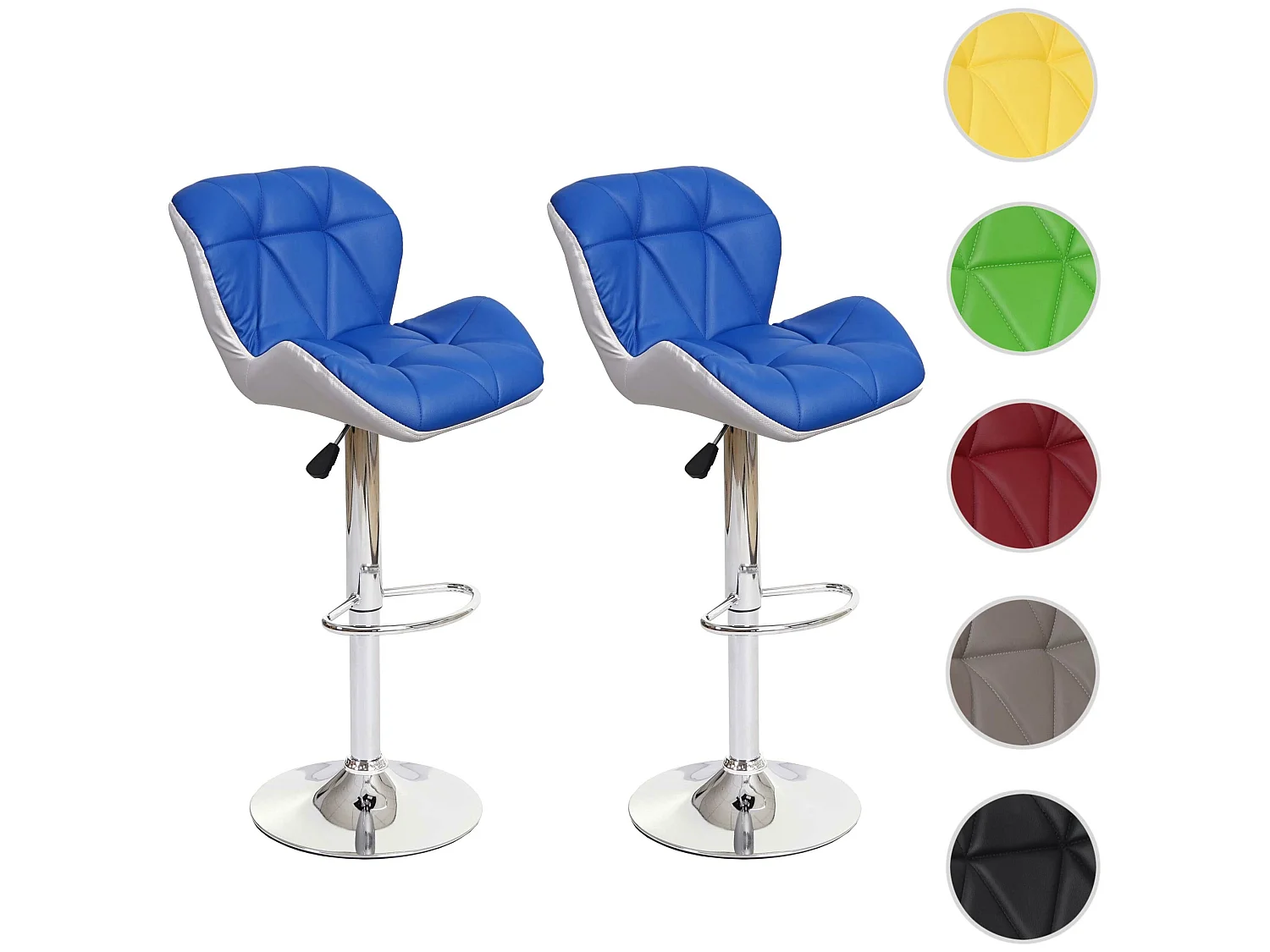 Banco de bar MCW-A92 (conjunto de 2),  azul