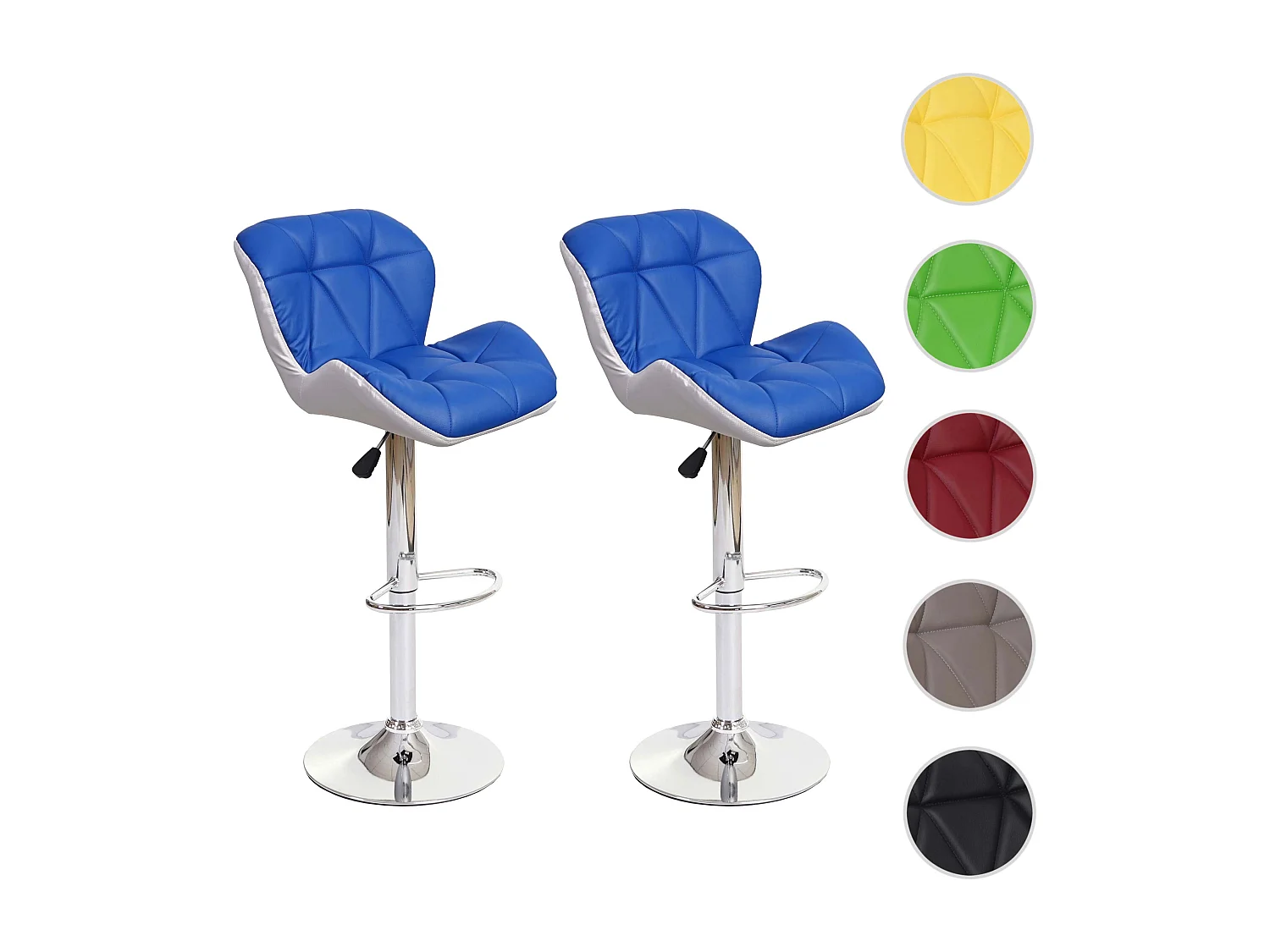 Stołek barowy MCW-A92 (zestaw 2 szt.),  niebieski