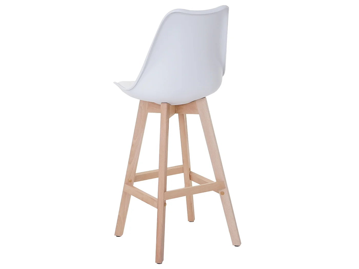 Barhocker Vaasa T501 (2er-Set), Weiß, Sitzfläche Kunstleder weiß, helle Beine