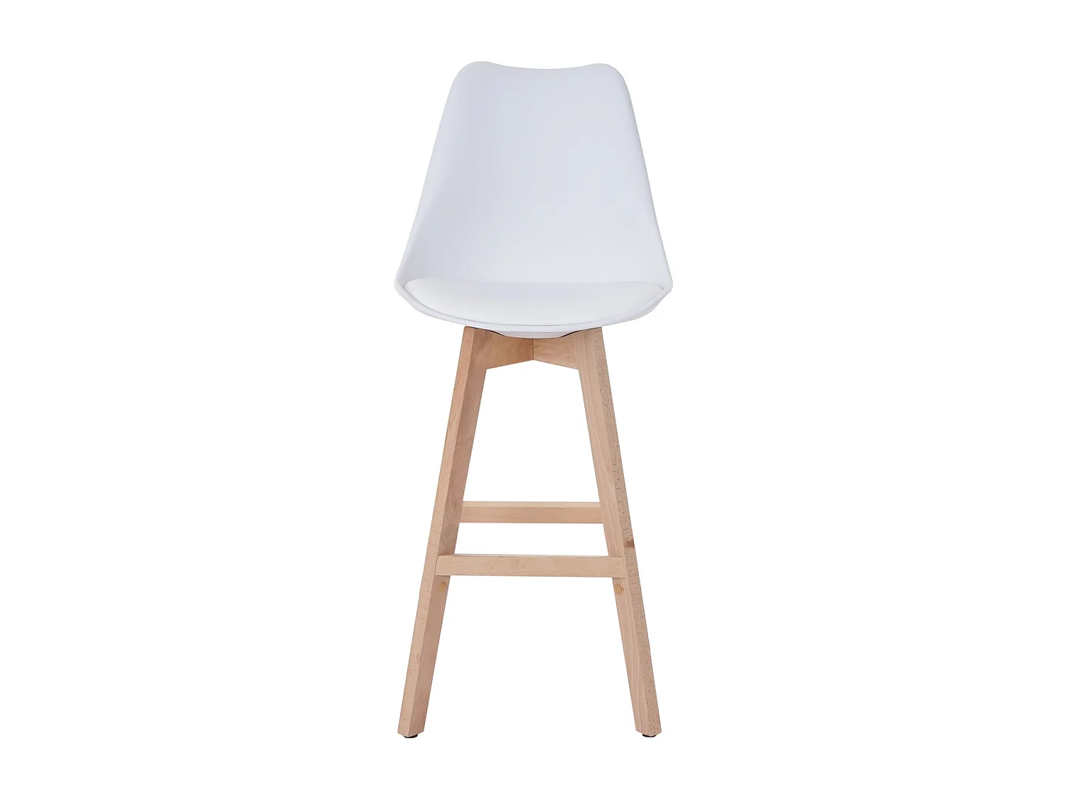 Stołek barowy Vaasa T501 (zestaw 2 szt.),  biały, siedzisko imitacja skóry biały, jasne nogi