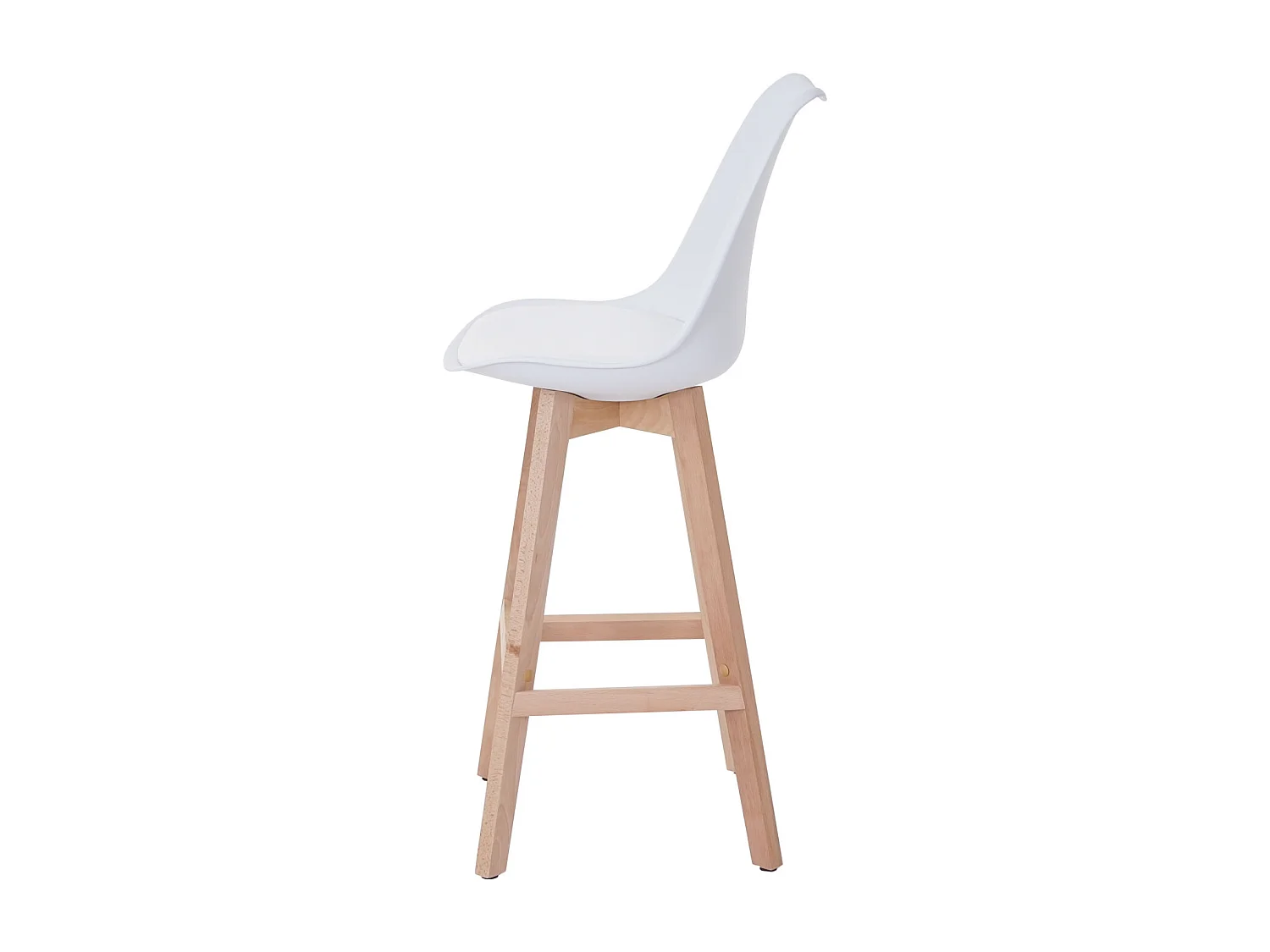 Stołek barowy Vaasa T501 (zestaw 2 szt.),  biały, siedzisko imitacja skóry biały, jasne nogi