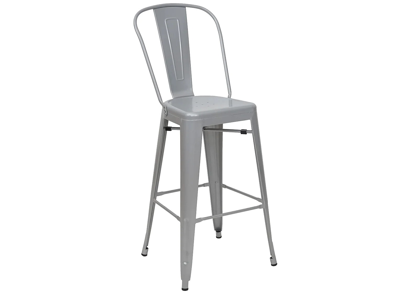 Sedia sgabello da bar MCW-A73 design moderno metallo grigio
