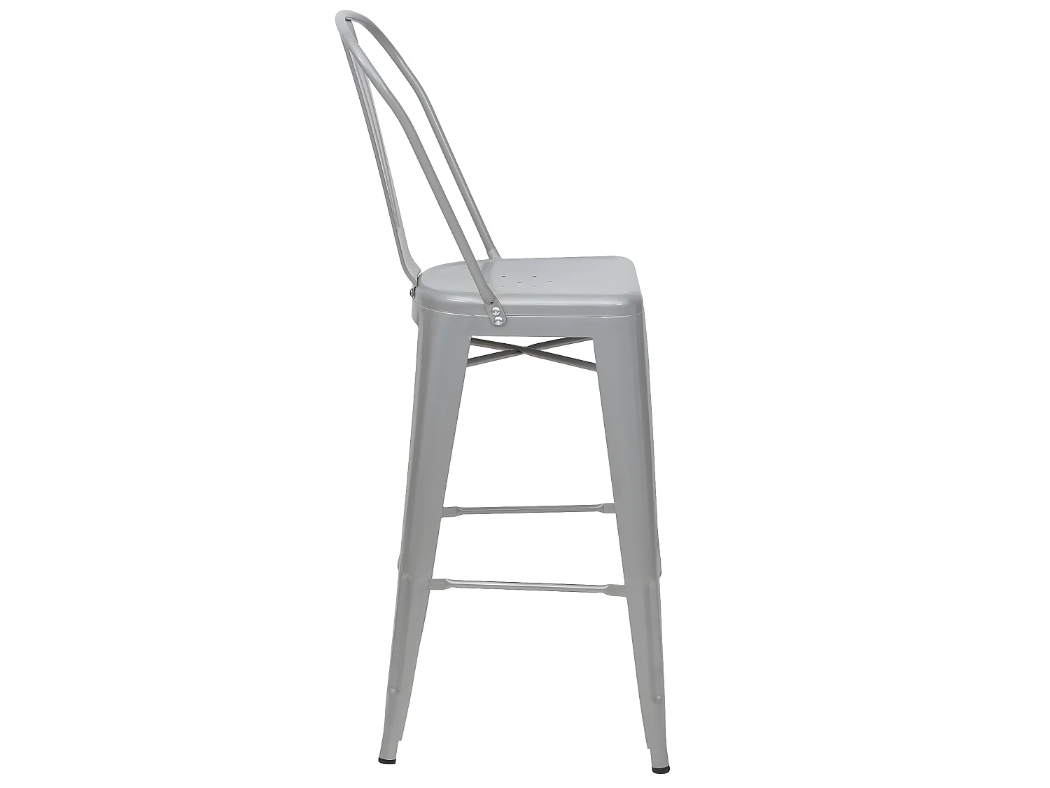 Sedia sgabello da bar MCW-A73 design moderno metallo grigio