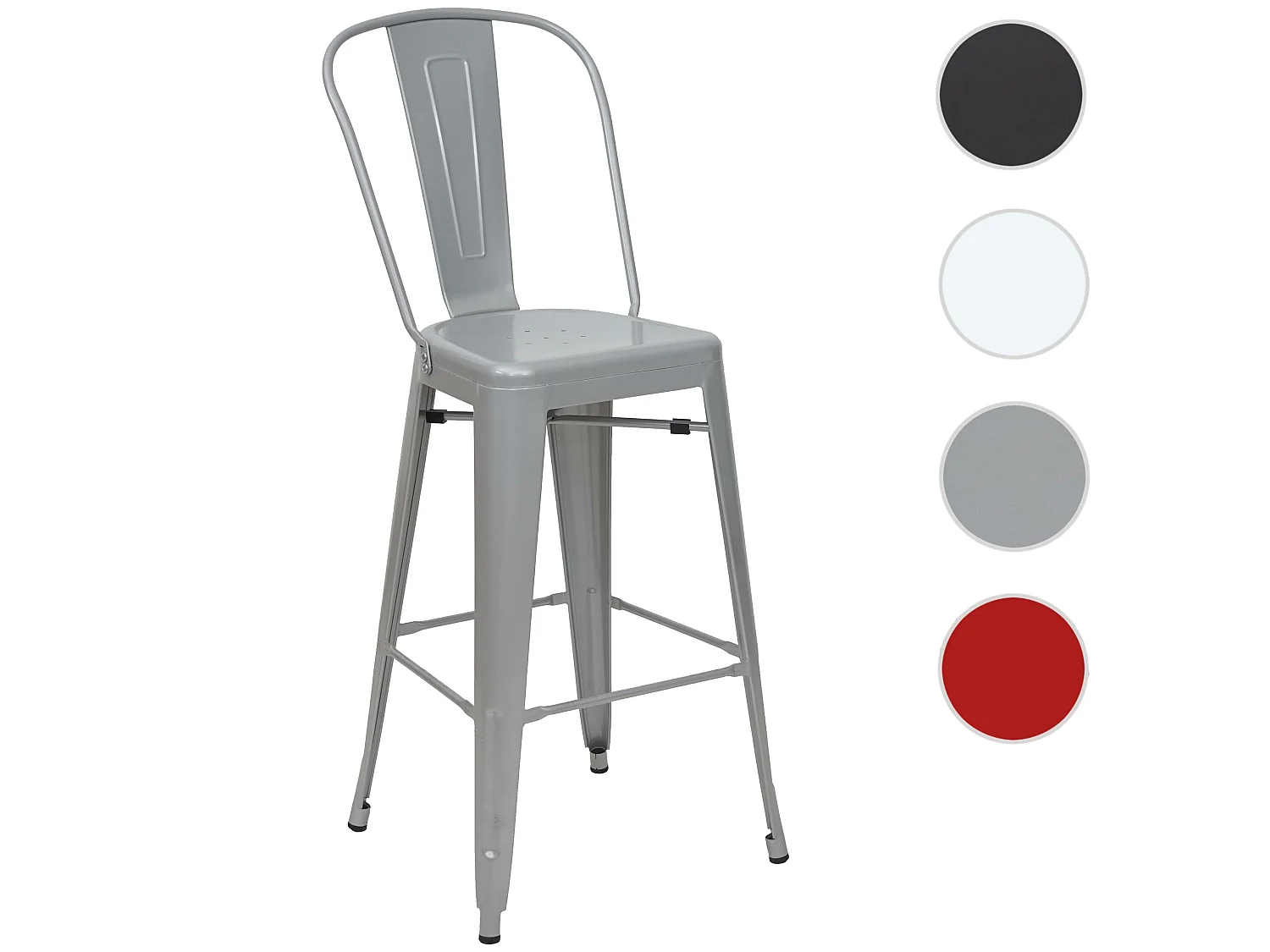 Sedia sgabello da bar MCW-A73 design moderno metallo grigio