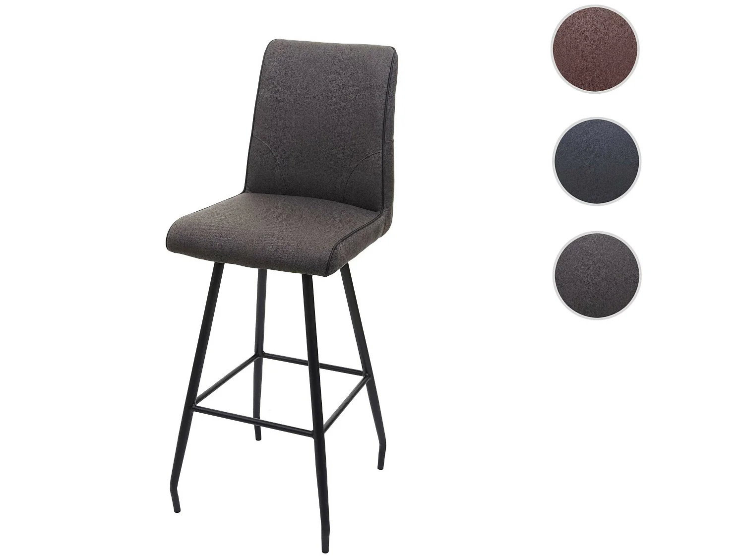 Tabouret de bar MCW-H72 pivotant,  gris-brun