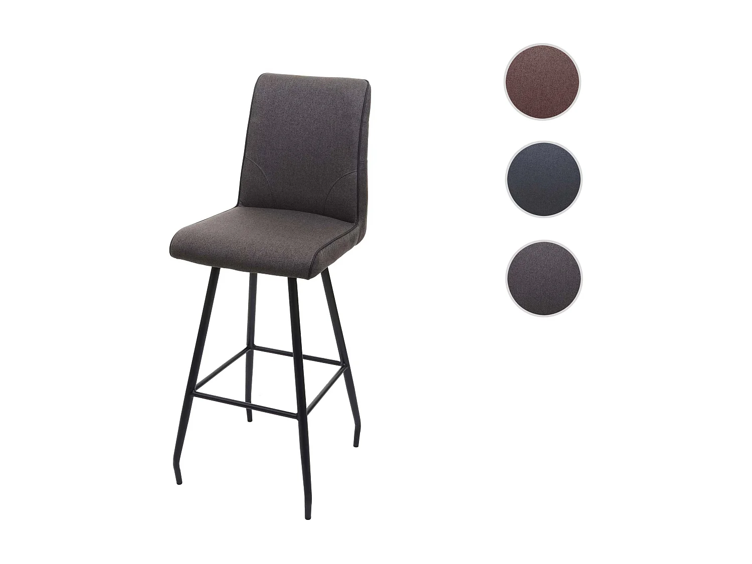 Tabouret de bar MCW-H72 pivotant,  gris-brun