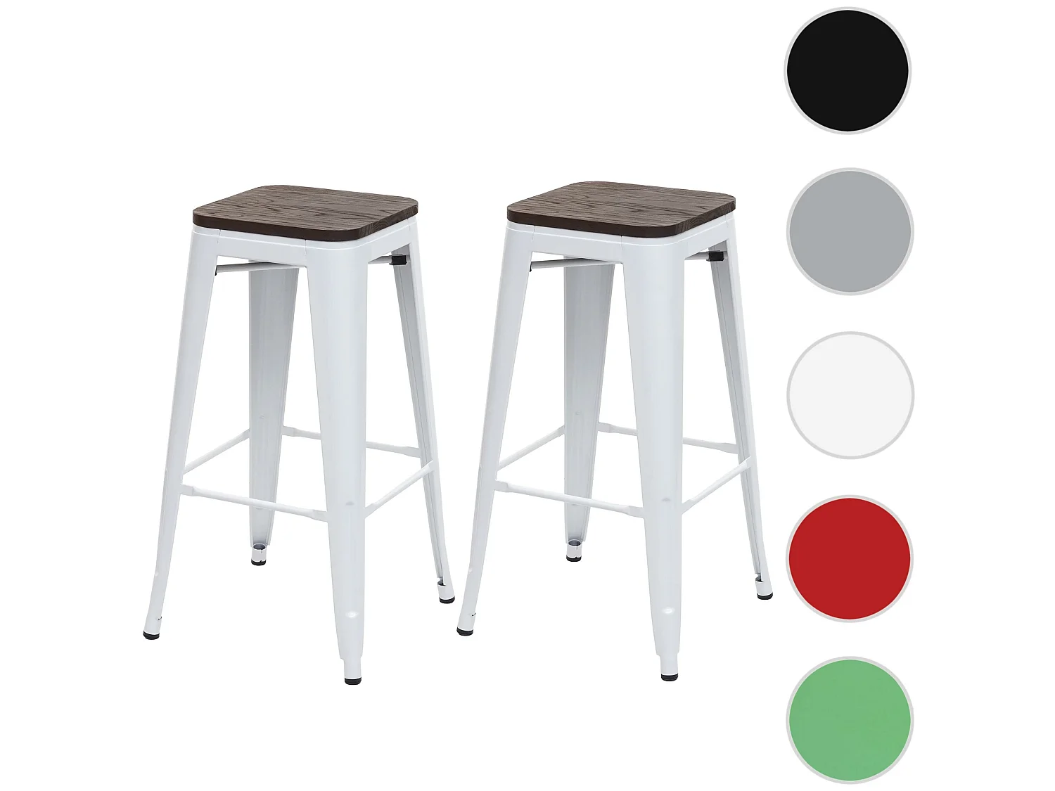 Barkruk MCW-A73 (set van 2),  wit