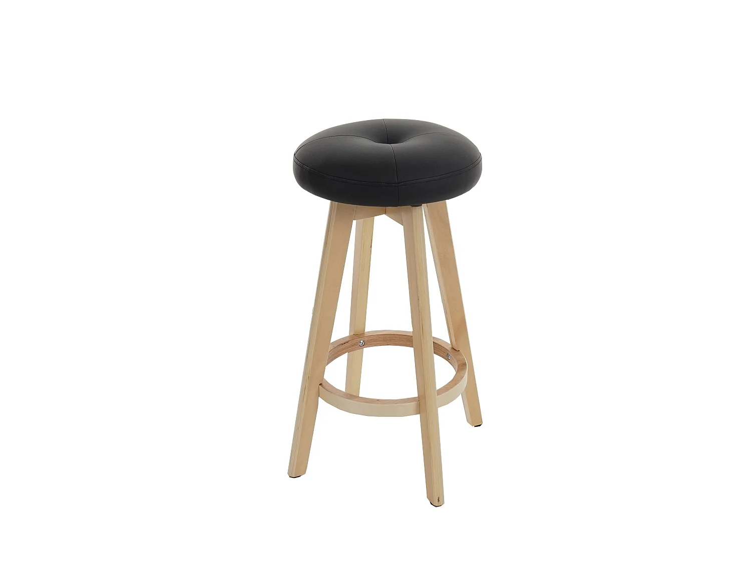 Tabouret de bar Boras (lot de 2) pivotant,  noir, pieds clairs