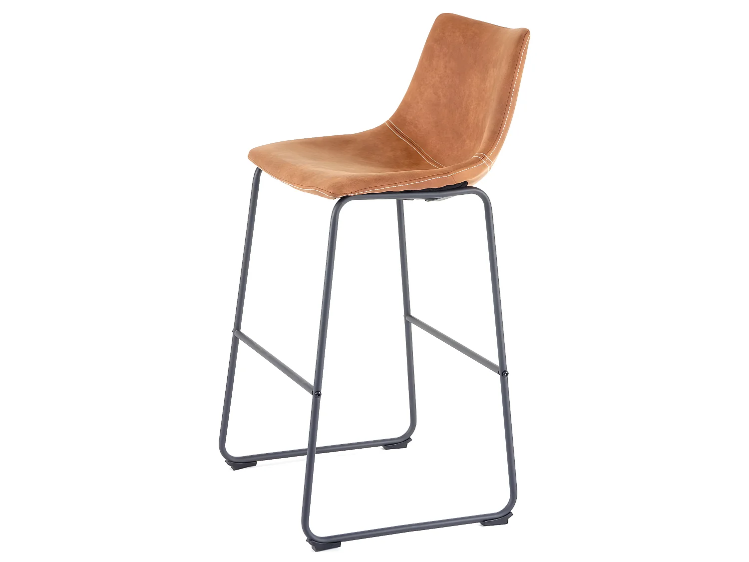 Tabouret de bar MCW-D70 (lot de 2),  style vintage, imitation de daim