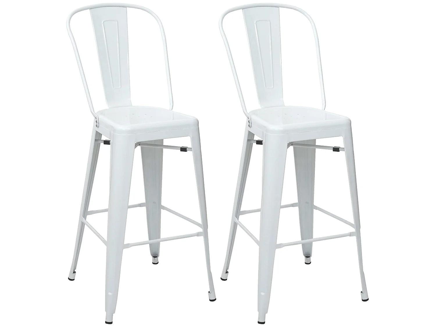 MCW-A73 banco de bar em metal (conjunto de 2),  branco