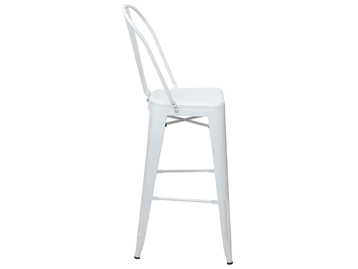 Tabouret de bar MCW-A73 Métal (lot de 2),  blanc