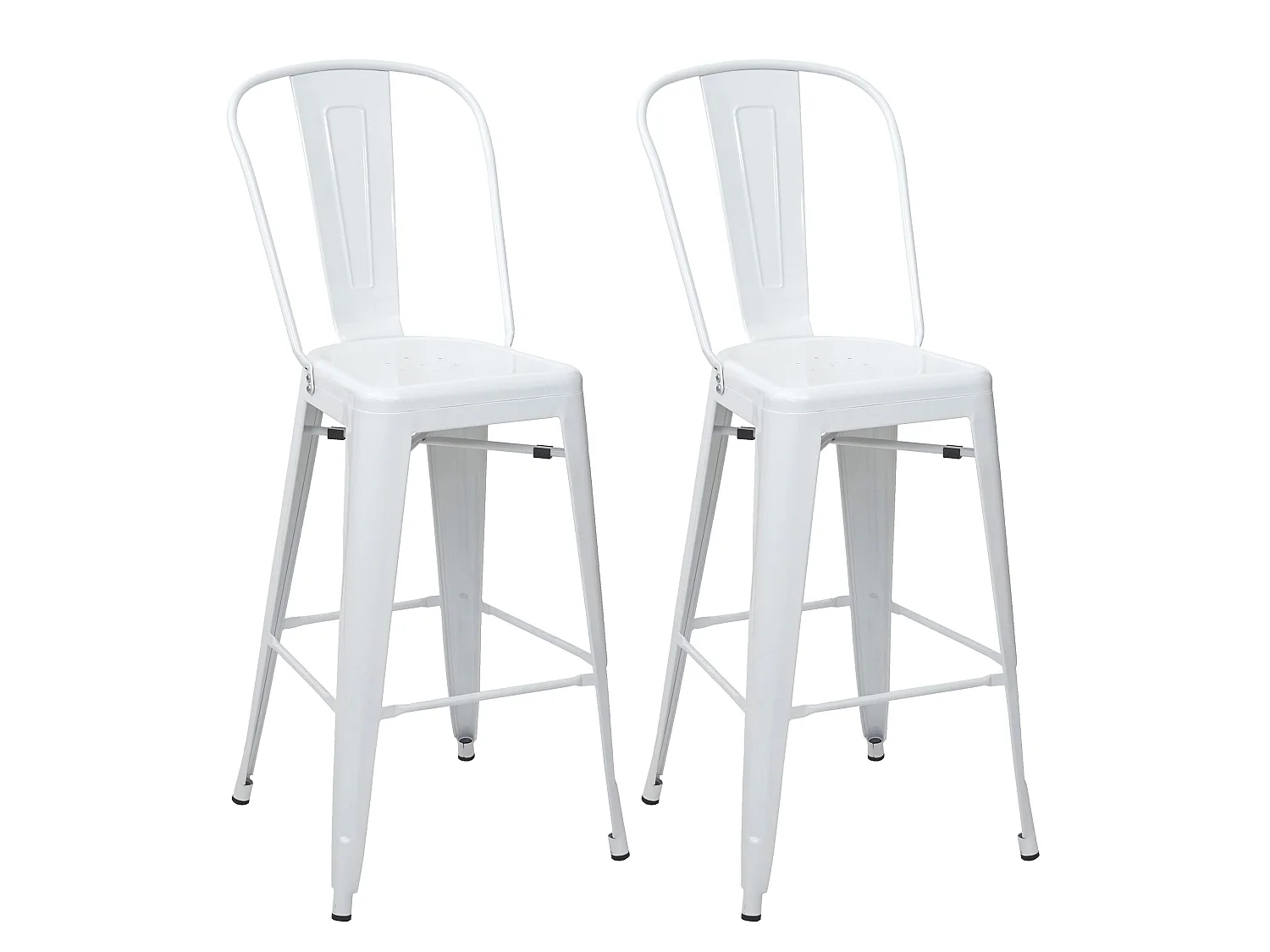 Barkruk MCW-A73 metaal (set van 2),  wit