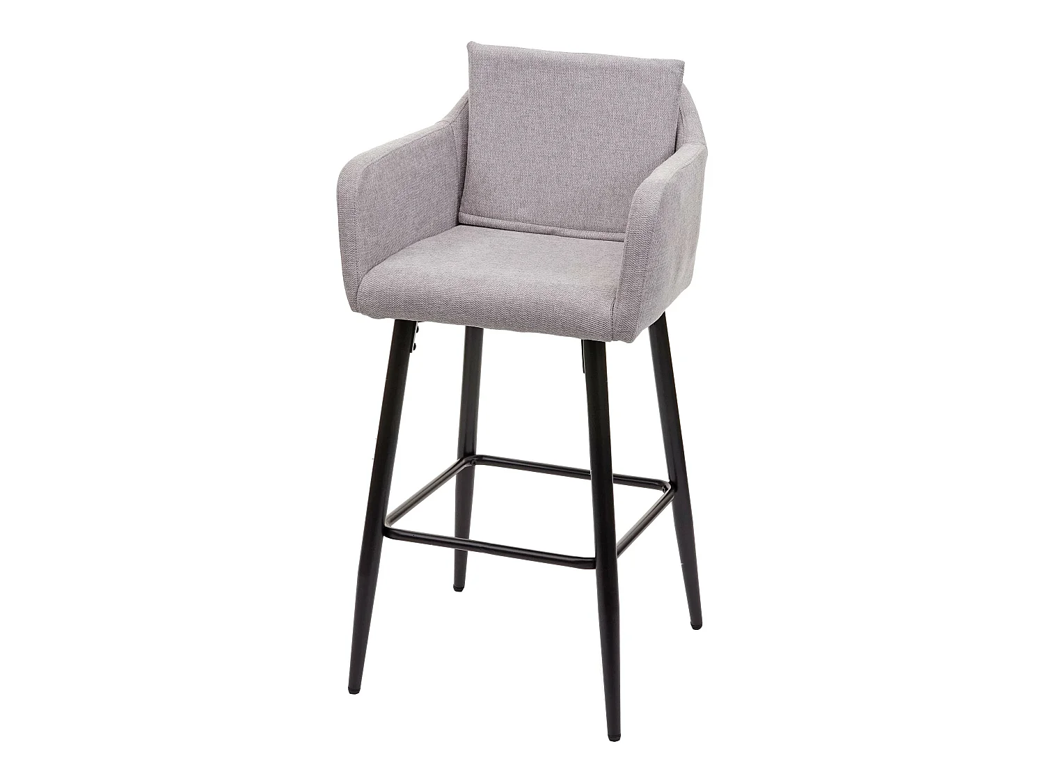 Tabouret de bar MCW-H93,  tissu/textile gris clair