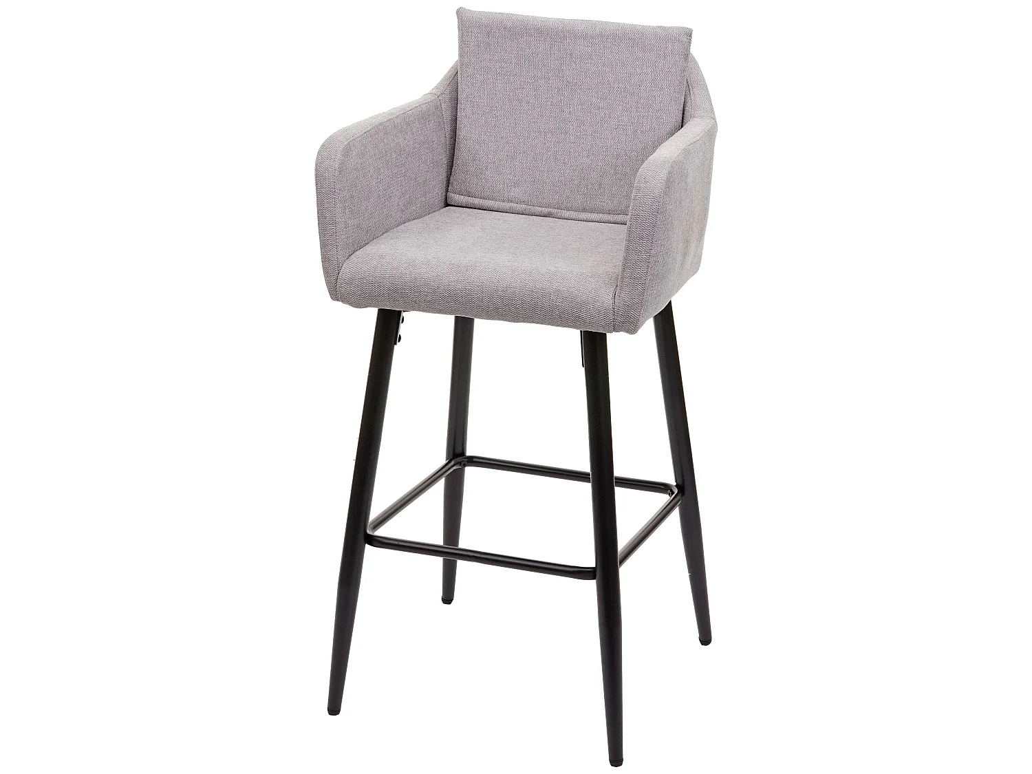 Tabouret de bar MCW-H93,  tissu/textile gris clair