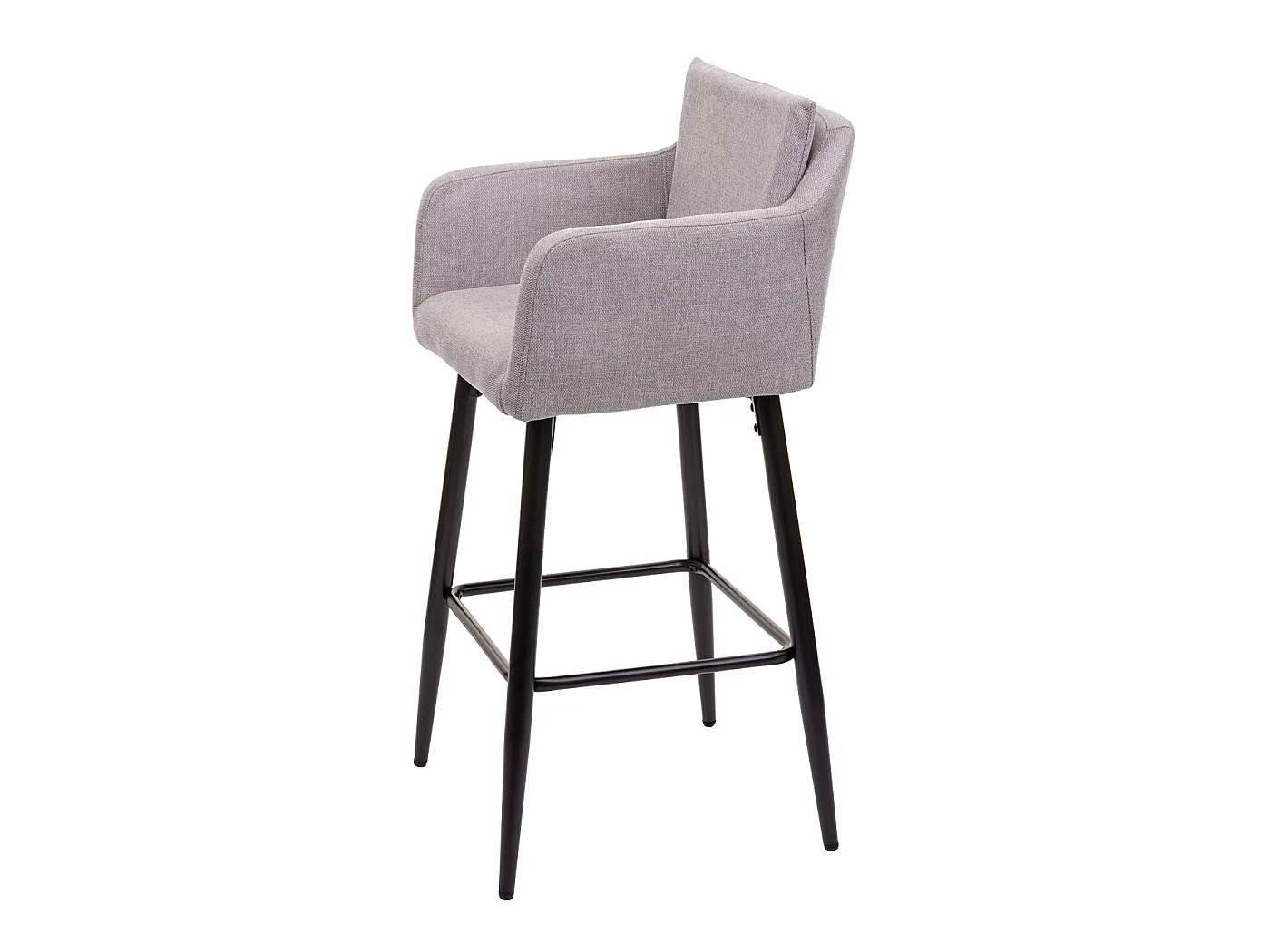 Tabouret de bar MCW-H93,  tissu/textile gris clair