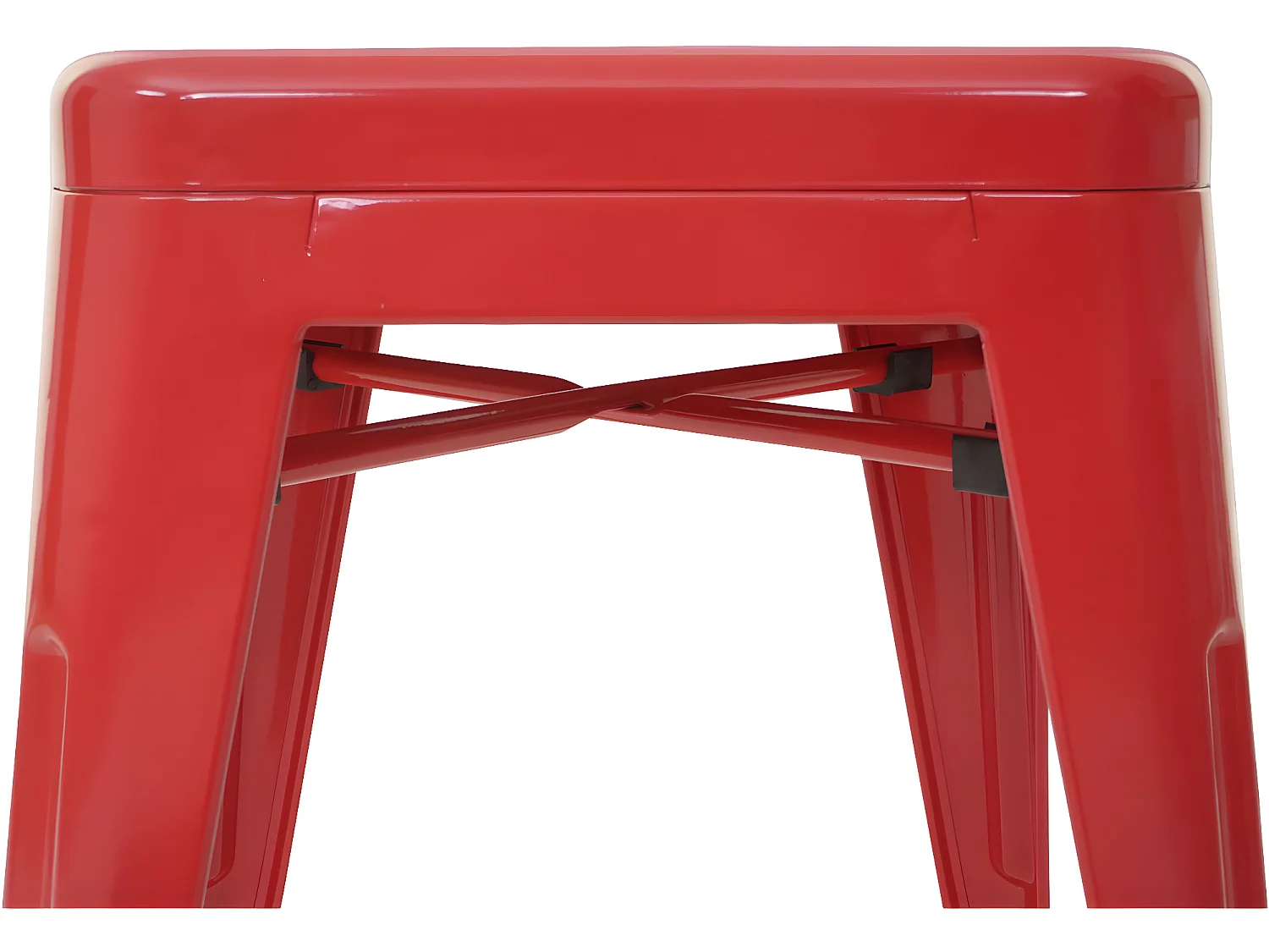 Barkruk MCW-A73 metaal stapelbaar,  rood