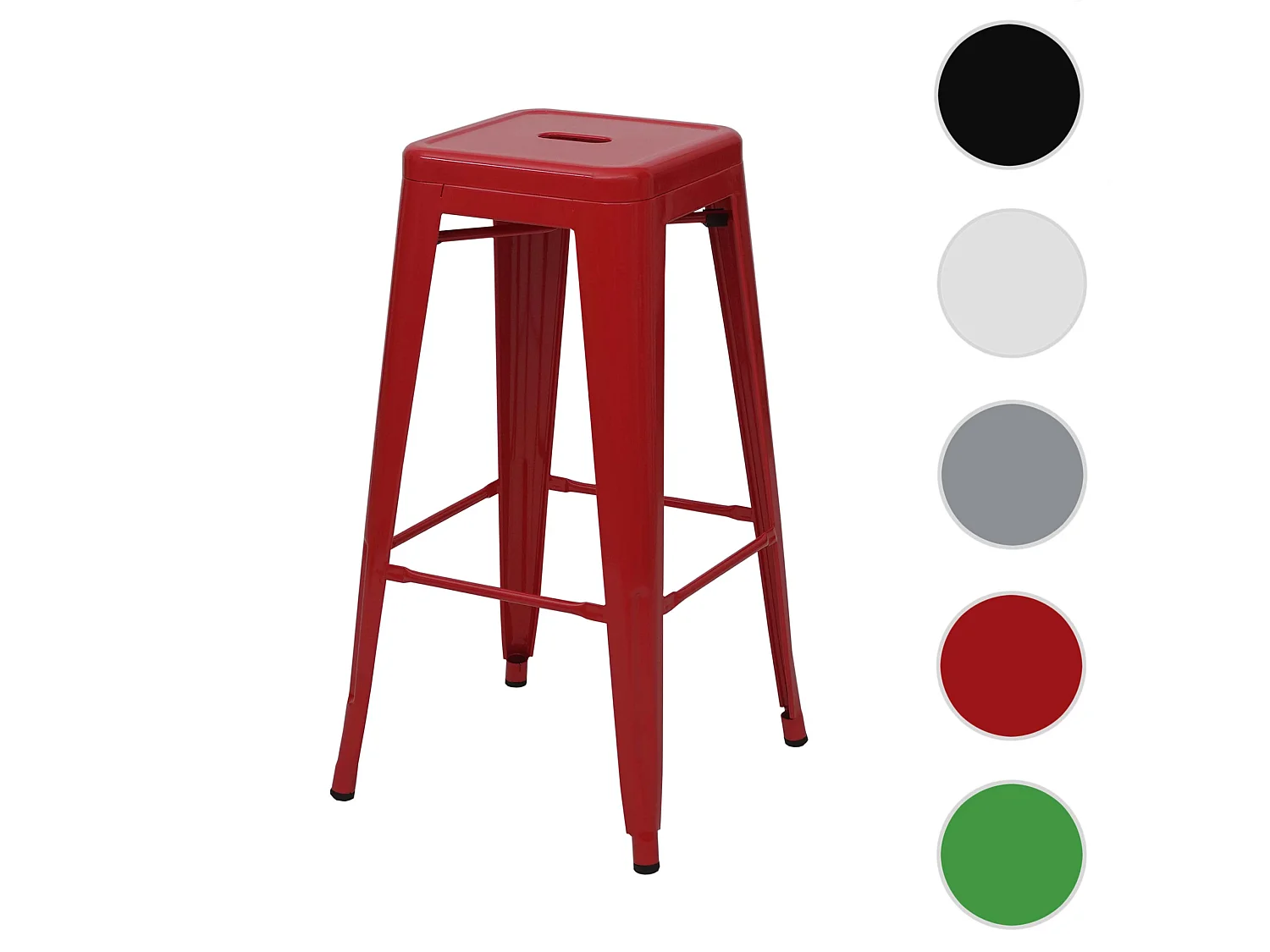 Barhocker MCW-A73 Metall stapelbar, Rot