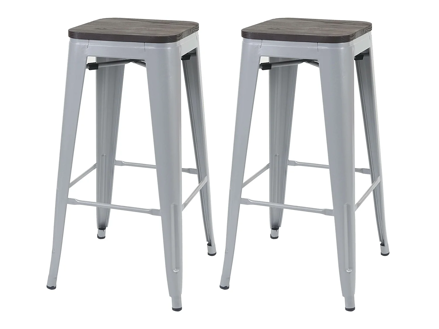Taburete de bar MCW-A73 (set de 2),  gris