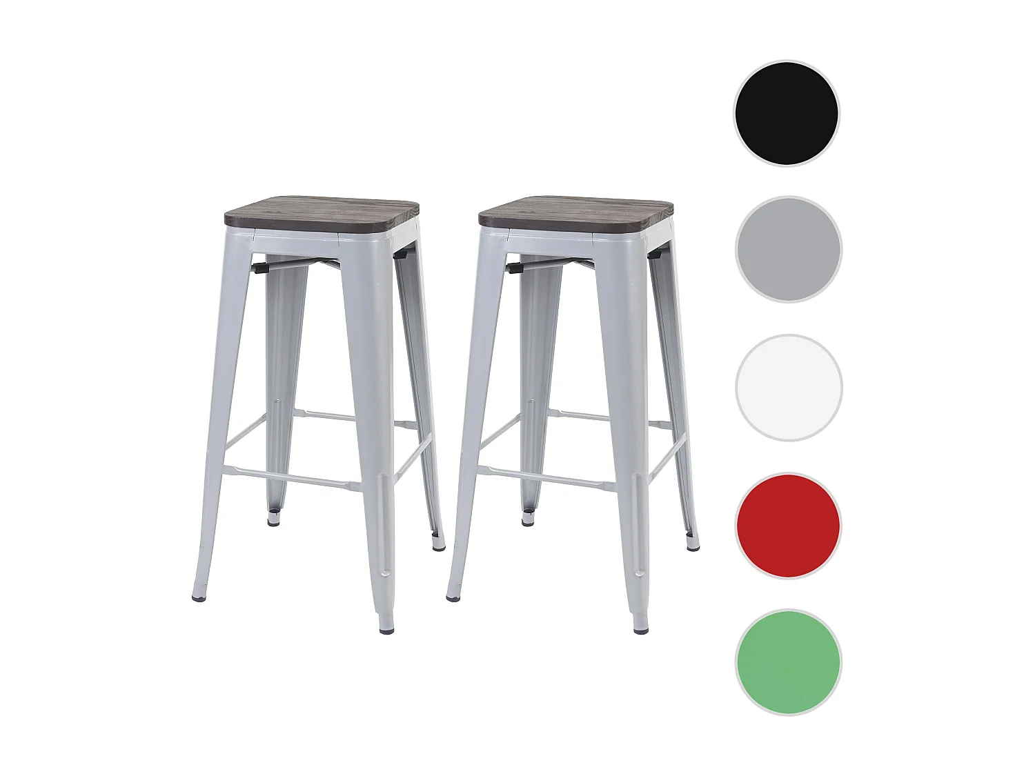 Barkruk MCW-A73 (set van 2),  grijs