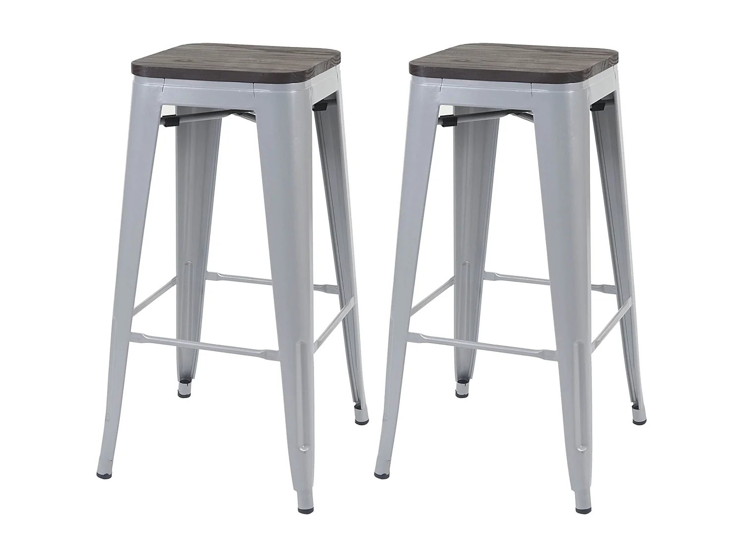 Taburete de bar MCW-A73 (set de 2),  gris