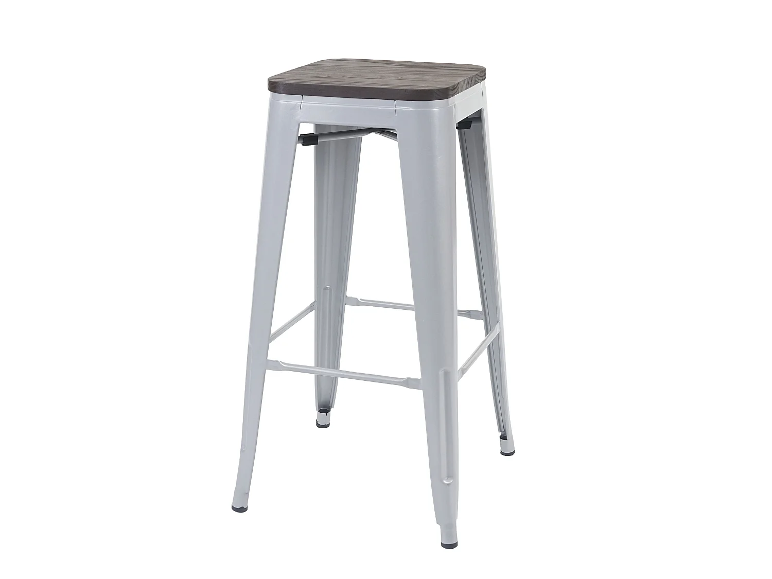 Tabouret de bar MCW-A73 Métal empilable,  gris