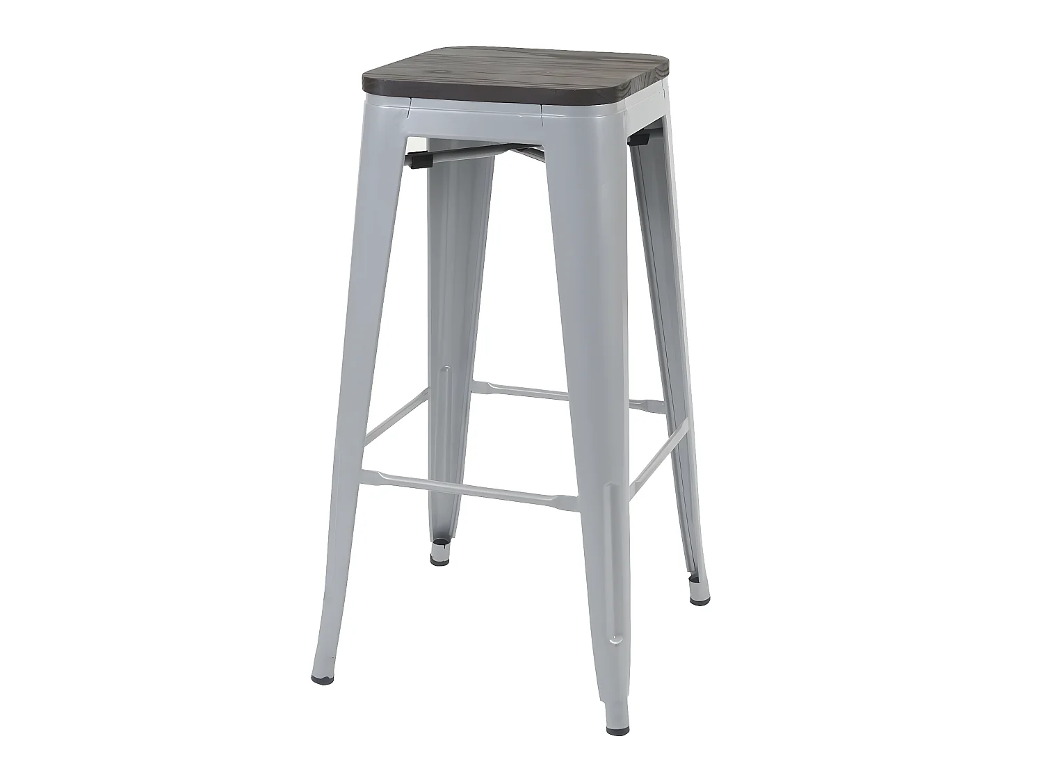 Stołek barowy MCW-A73 Metalowy, sztaplowany,  szary