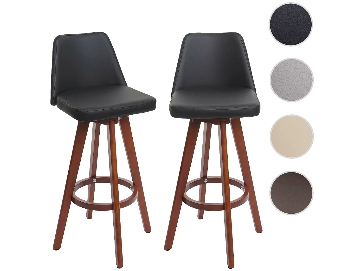 MCW-C43 barkruk (set van 2),  zwart