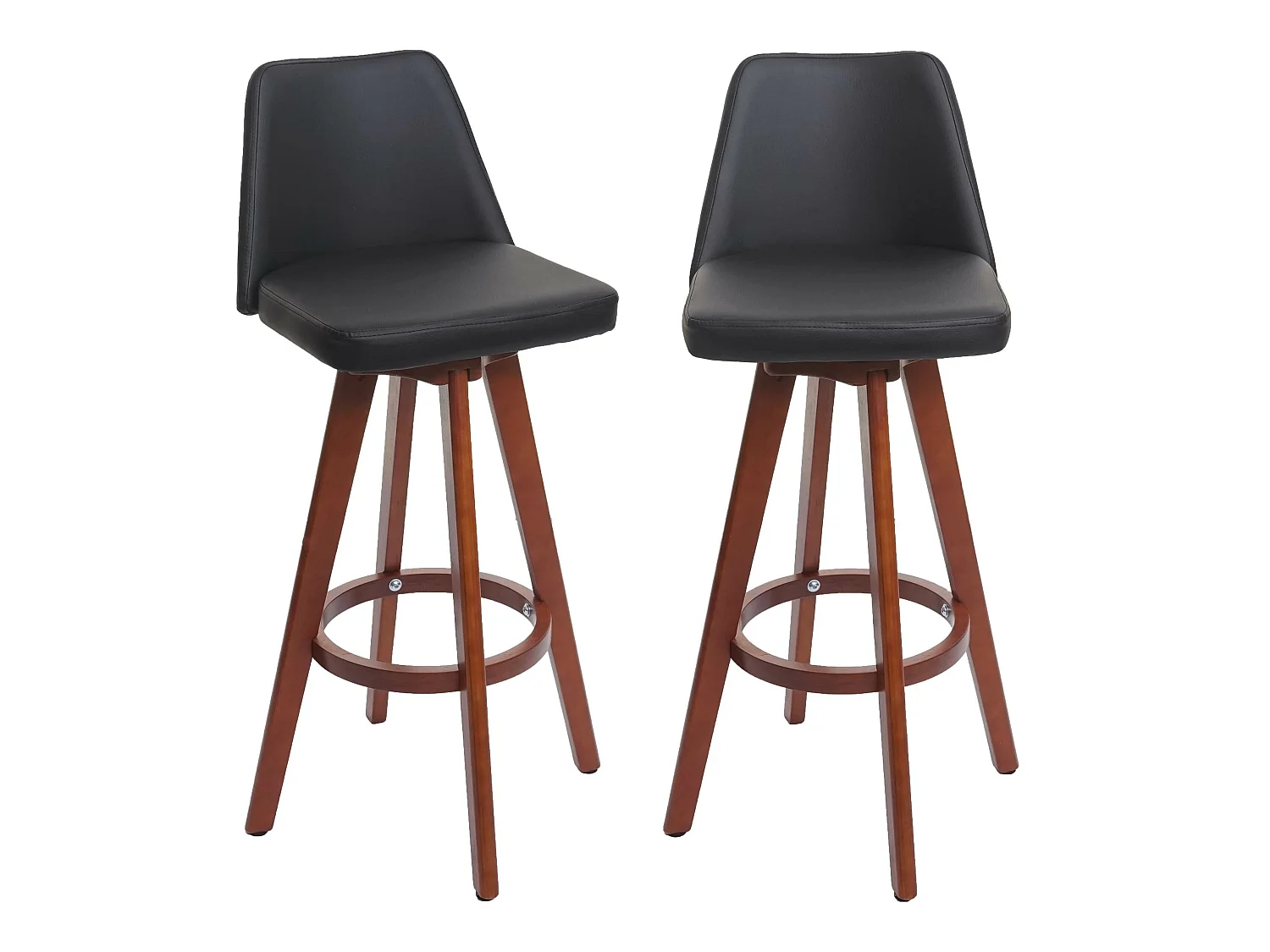 Tabouret de bar MCW-C43 (lot de 2),  noir