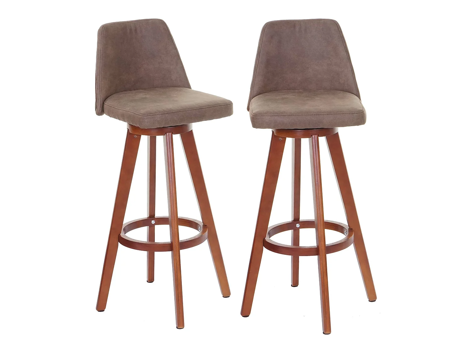 Tabouret de bar MCW-C43 (lot de 2),  marron vintage, pieds clairs