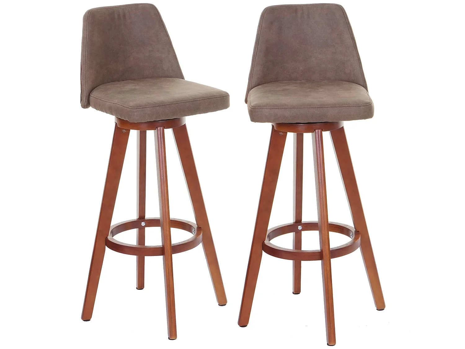 Stołek barowy MCW-C43 (zestaw 2 szt.),  vintage brązowy, jasne nogi