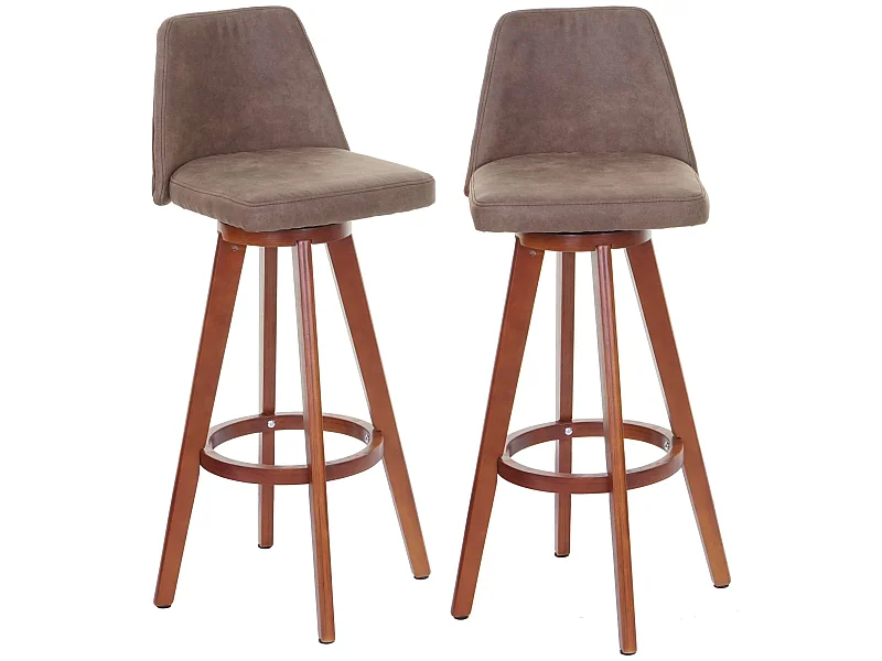 Barhocker MCW-C43 (2er-Set), Vintage braun, helle Beine