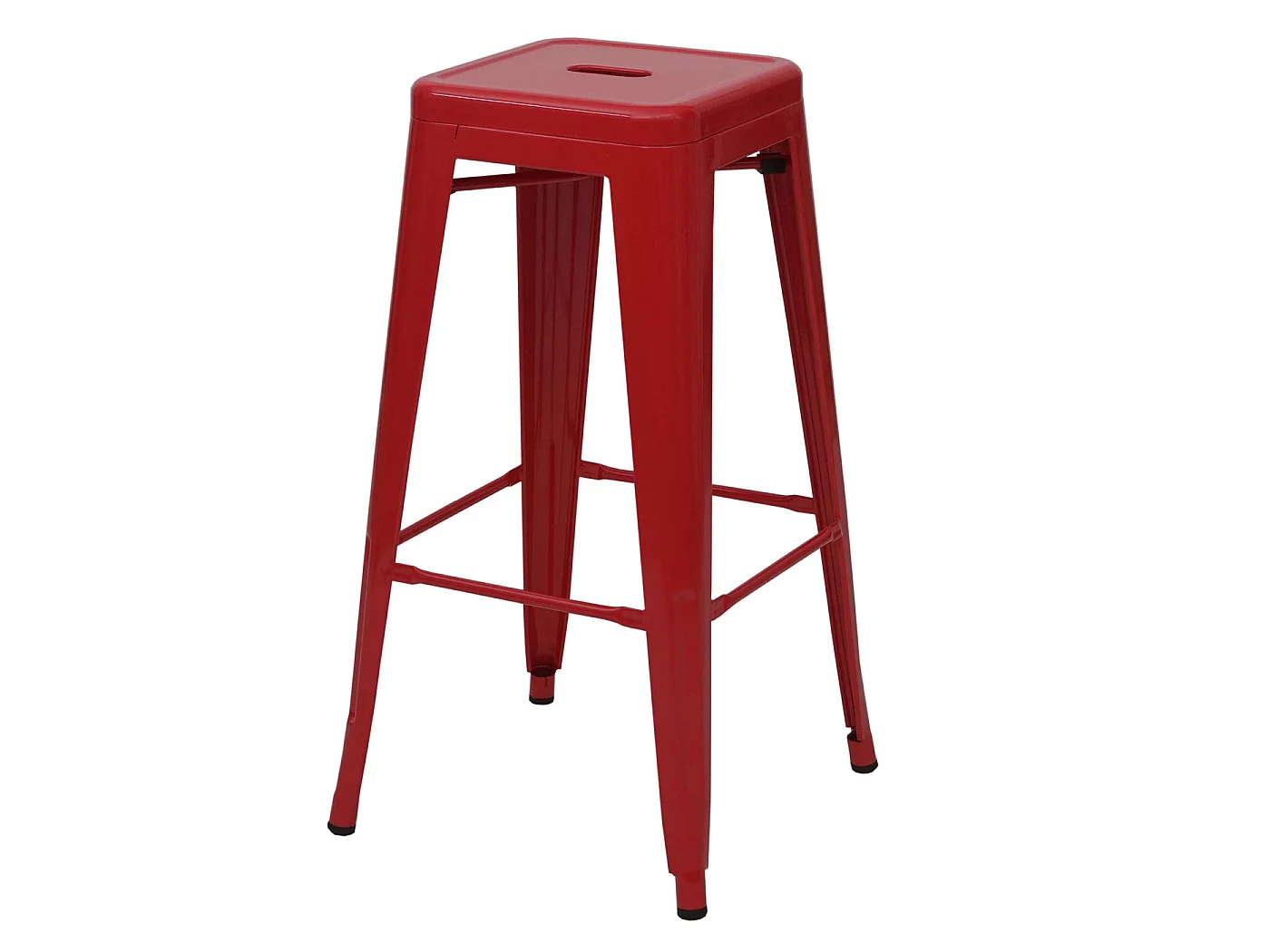 Set 4x sgabelli da bar MCW-A73 design moderno impilabile metallo rosso