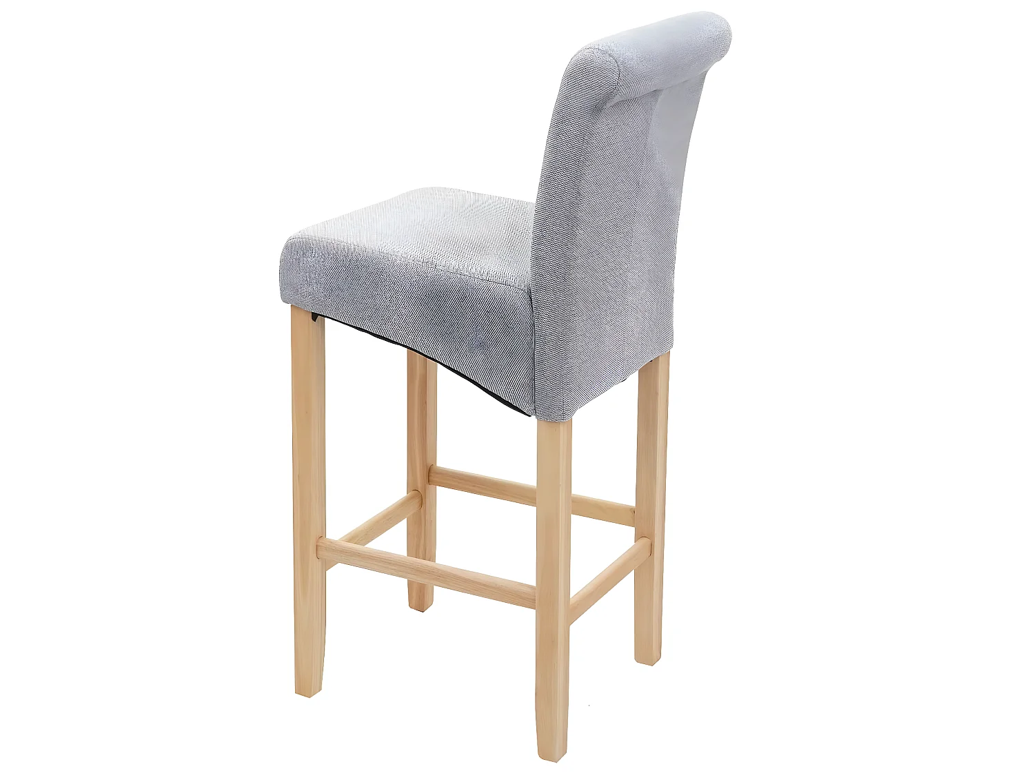 Tabouret de bar MCW-C33 (lot de 2),  gris clair, pieds clairs, tissu/textile