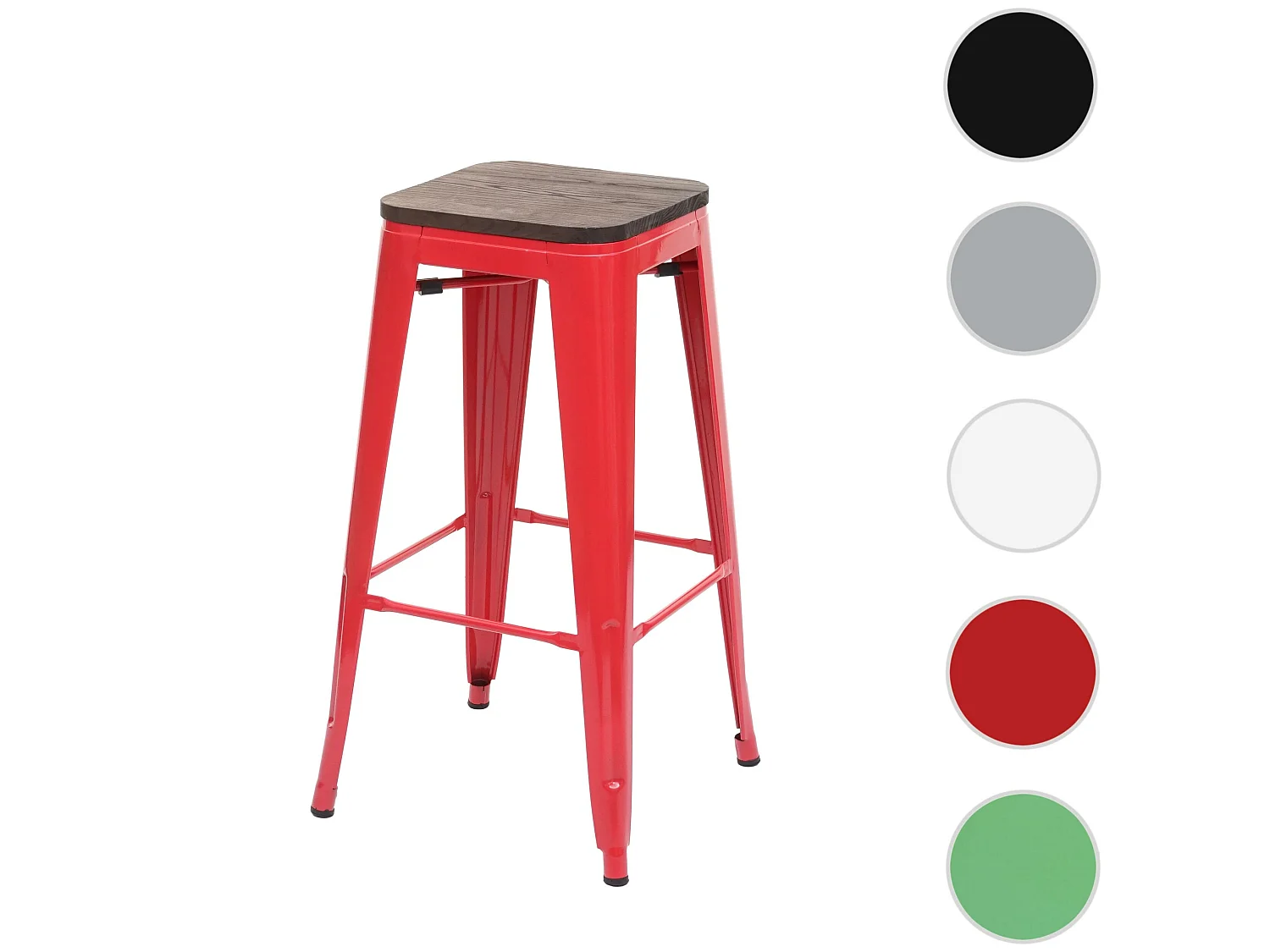 Barhocker MCW-A73 Metall stapelbar, Rot