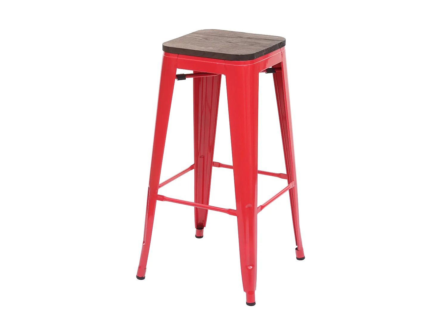 Tabouret de bar MCW-A73 Métal empilable,  rouge