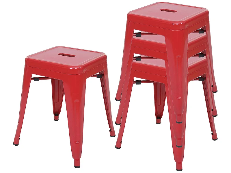 Hocker MCW-A73 (4er-Set), Rot