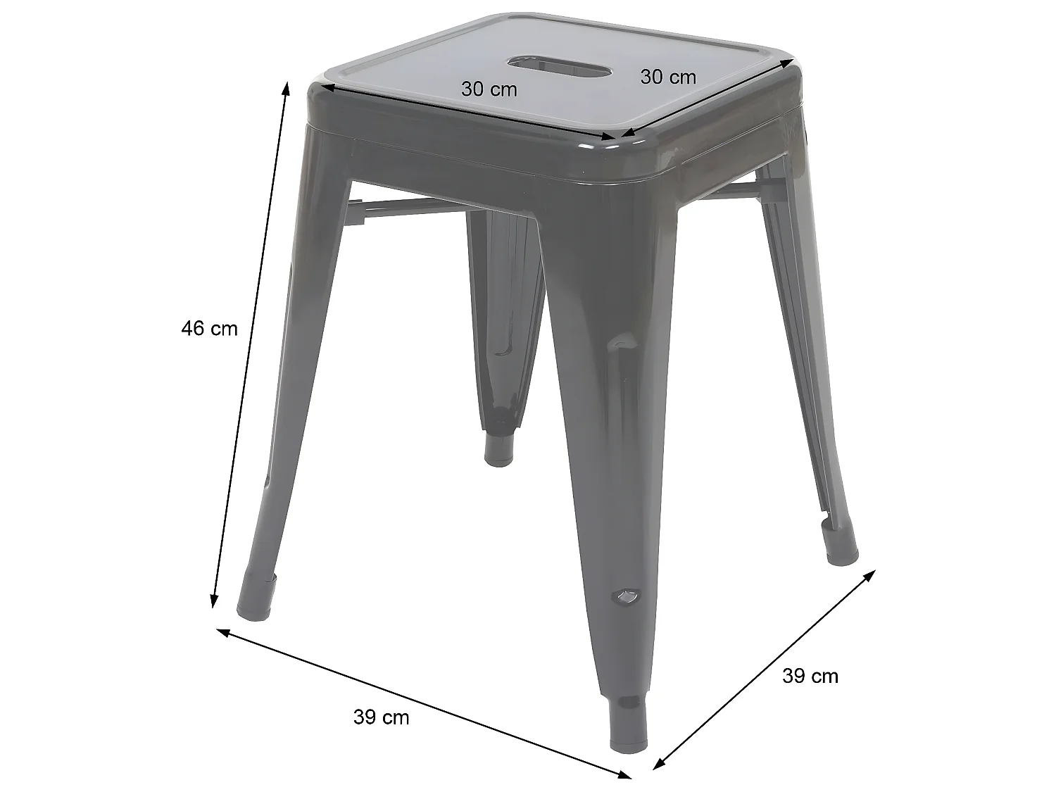 4x tabouret MCW-A73,  rouge