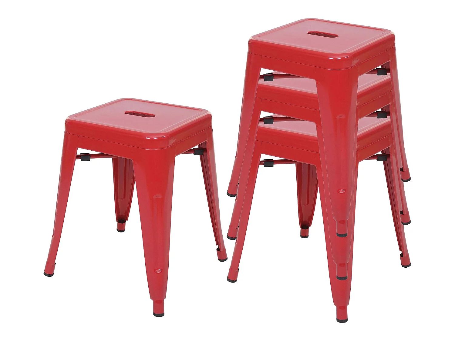4x tabouret MCW-A73,  rouge