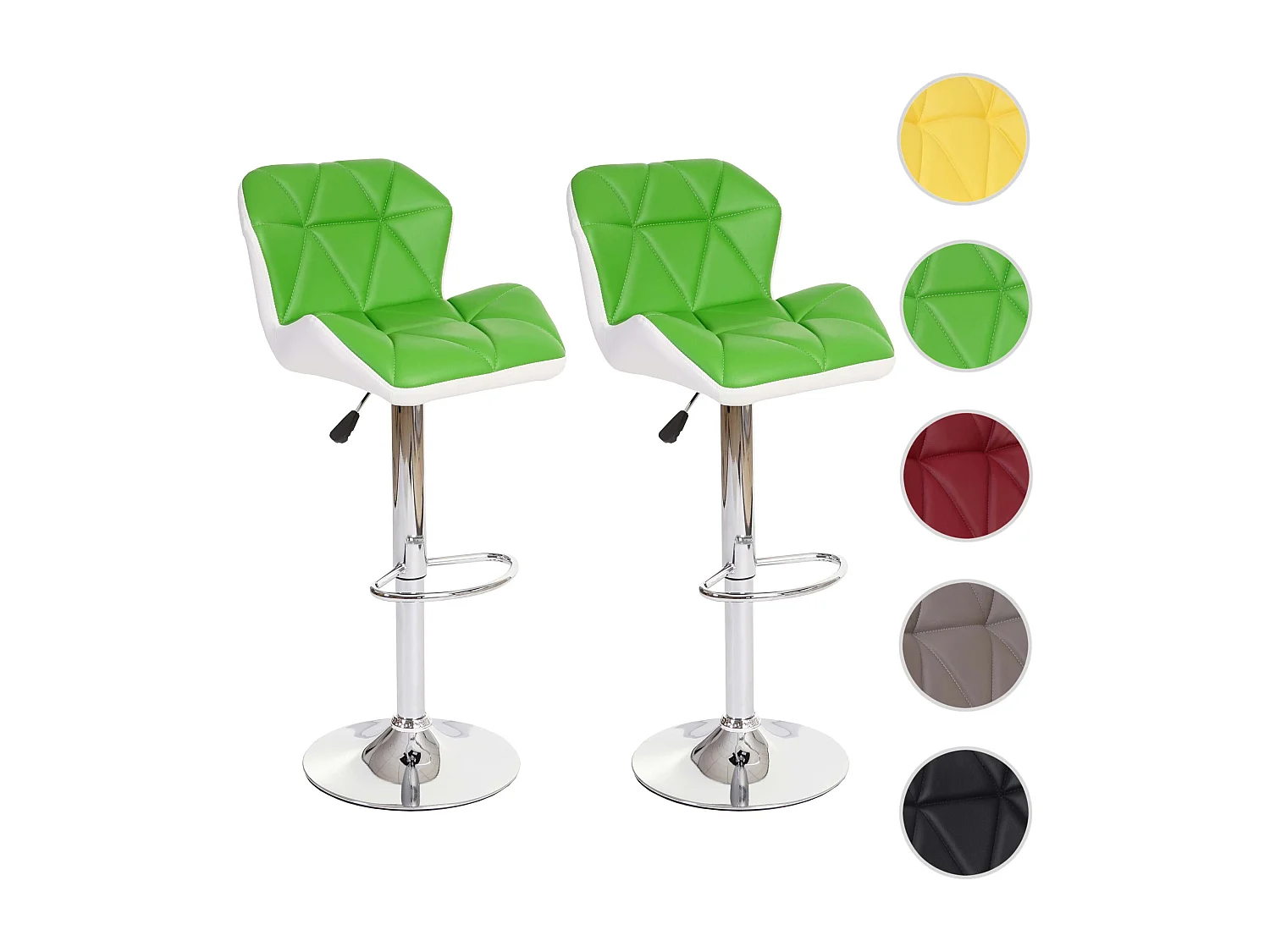 Stołek barowy MCW-A92 (zestaw 2 szt.),  zielony