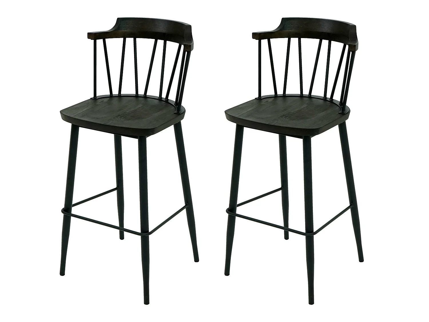 Tabouret de bar MCW-G69b (lot de 2),  anthracite