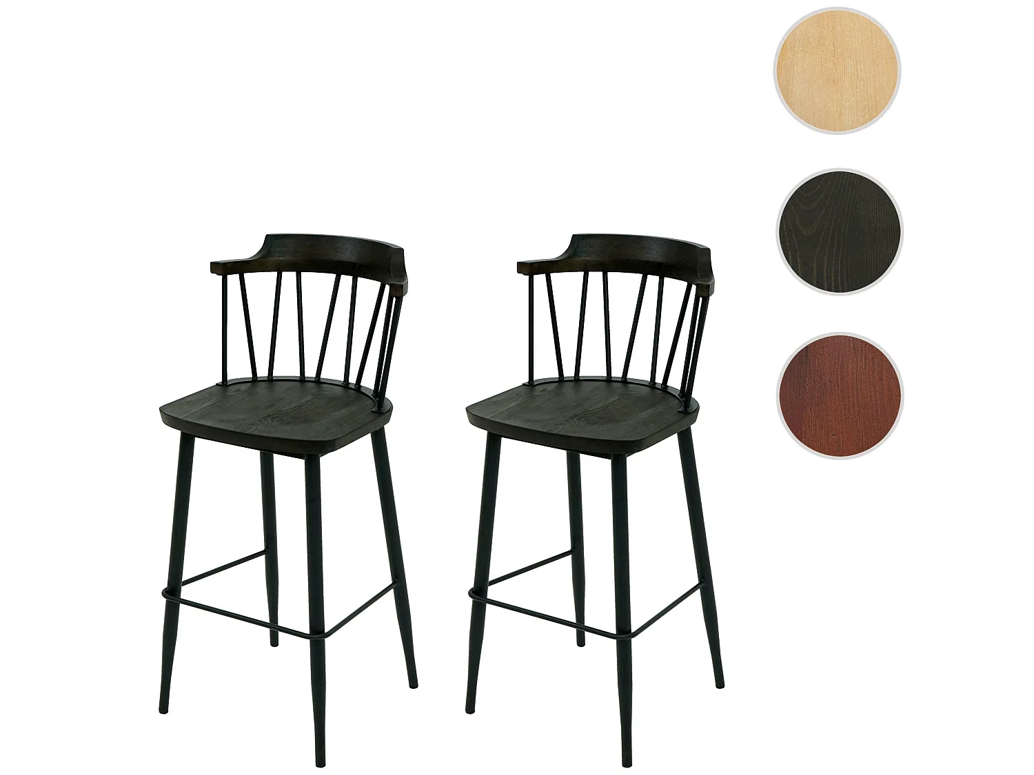 Barkruk MCW-G69b (set van 2),  antraciet