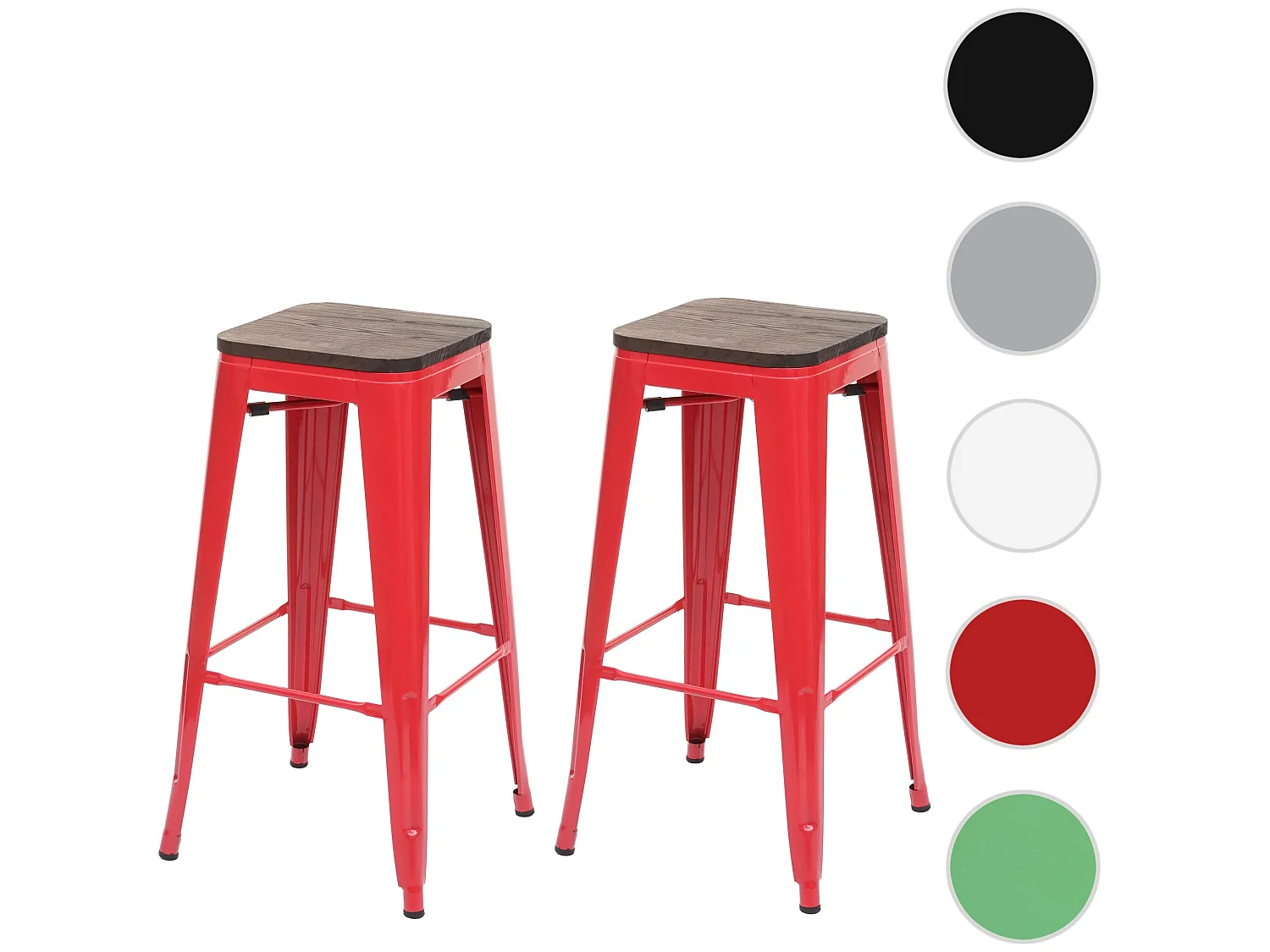 Stołek barowy MCW-A73 (zestaw 2 szt.),  Red