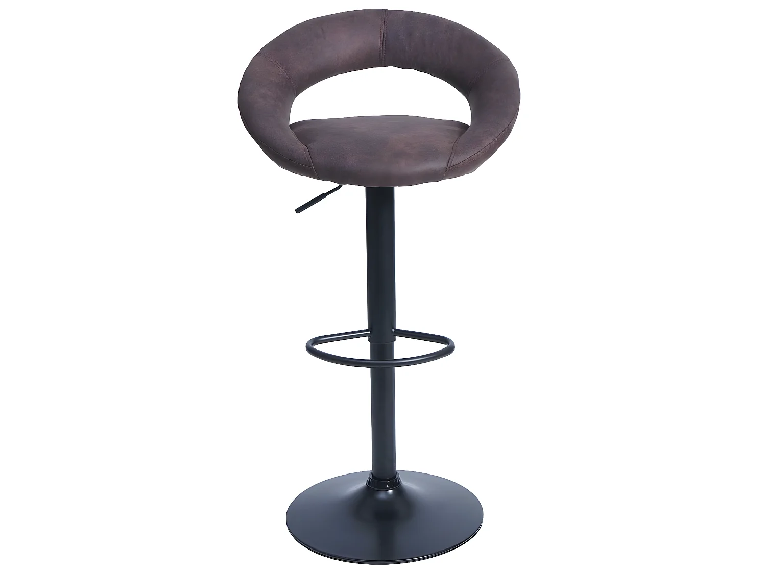 Tabouret de bar MCW-F46 (lot de 2),  imitation de daim, vintage marron foncé