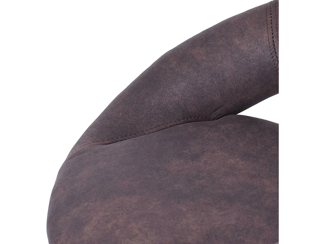 Tabouret de bar MCW-F46 (lot de 2),  imitation de daim, vintage marron foncé