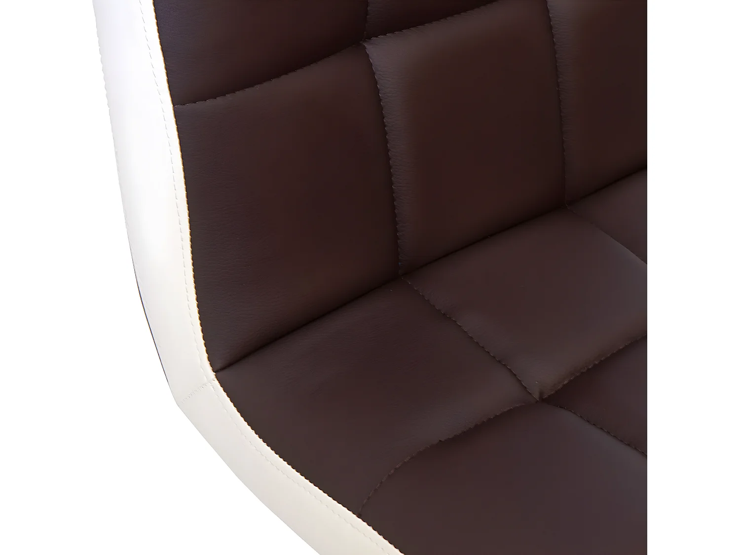 Barhocker MCW-G87 (2er-Set), Kunstleder braun-weiß, Chromfuß