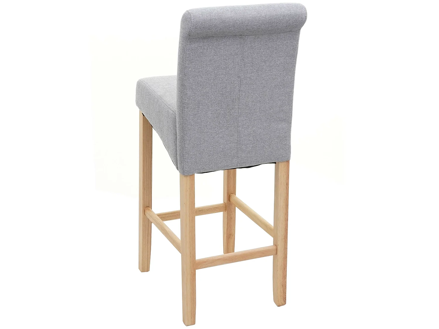 Taburete de bar MCW-C33,  gris claro, patas claras, tela/textil