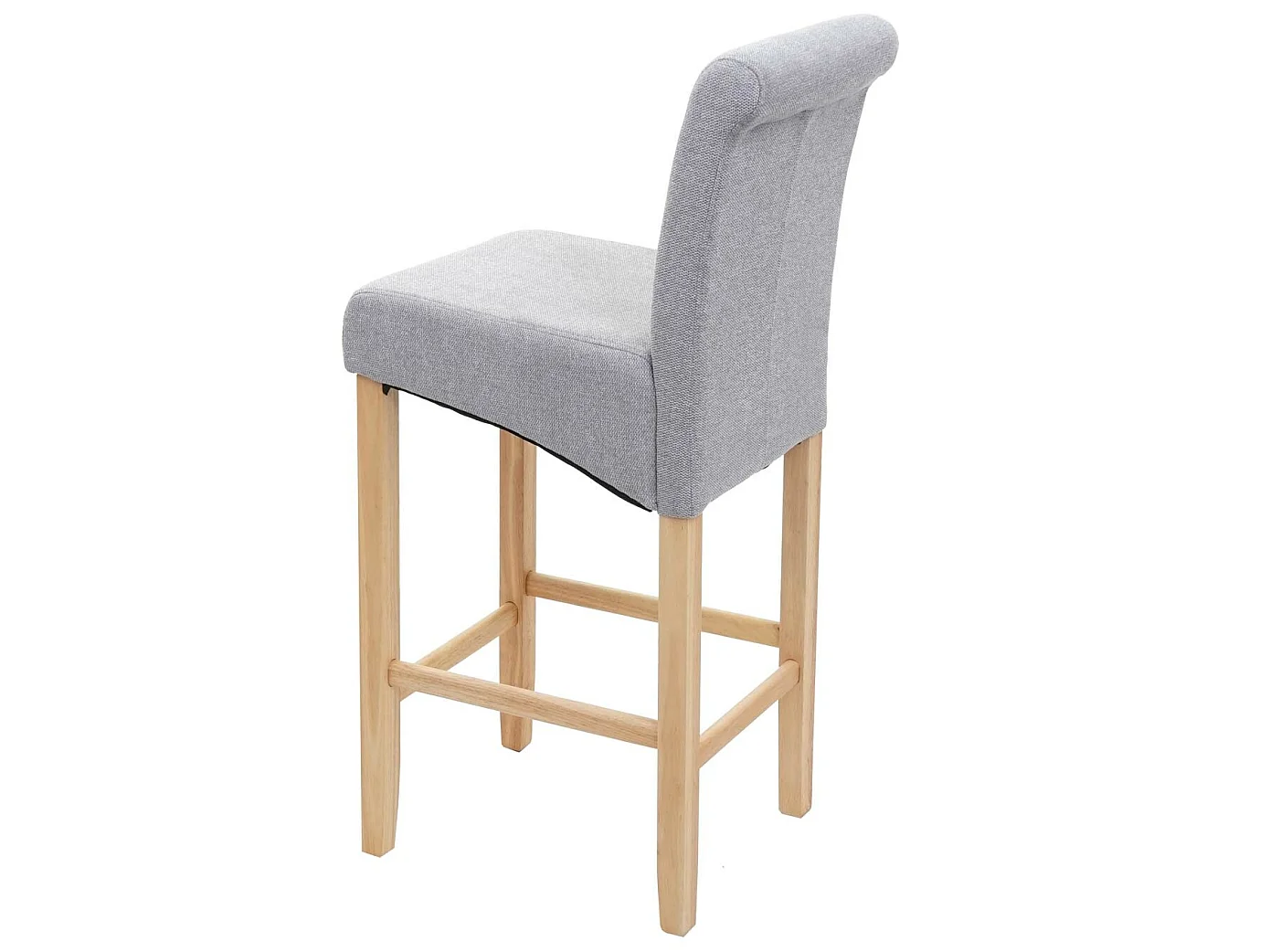 Tabouret de bar MCW-C33,  gris clair, pieds clairs, tissu/textile